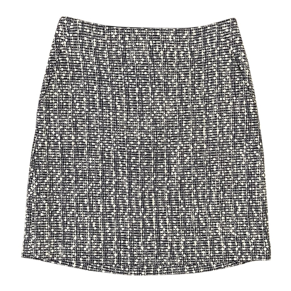 Pencil Skirt Sz.‎ 4 Ann Taylor Black and White Mini Textured Back Zip